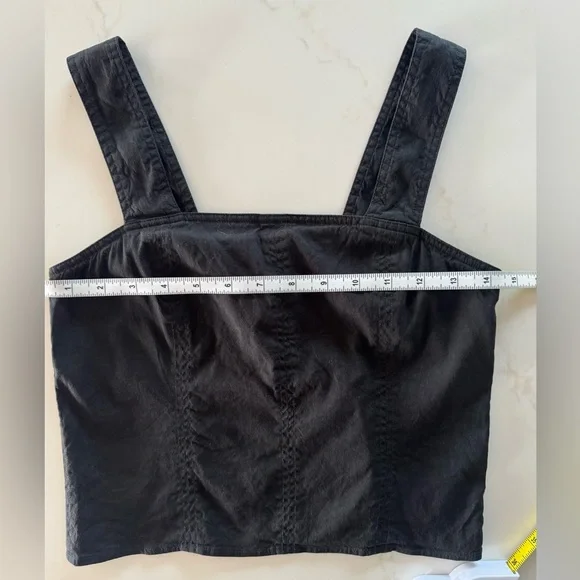 Vince Linen Crop Tank Top in Black size 0 - Picture 6 of 6